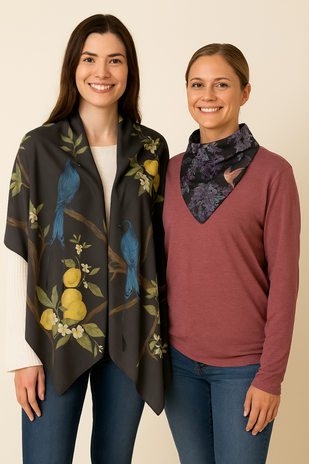 Botanical Elegance – Bandanas, Headscarves & Shawls