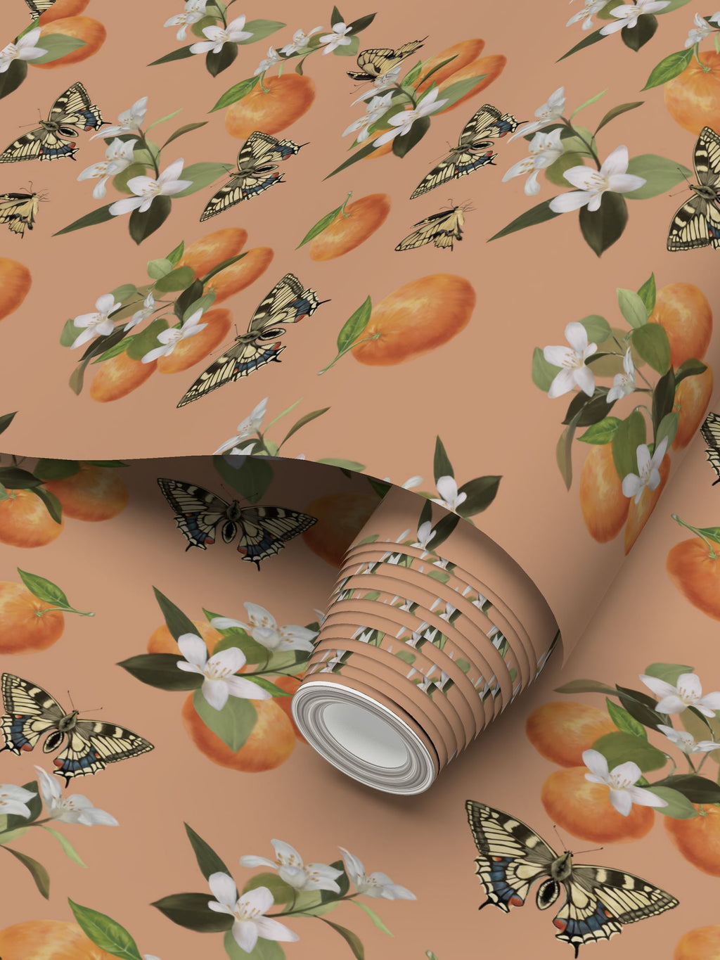 Botanical Oranges & Swallowtail Butterflies