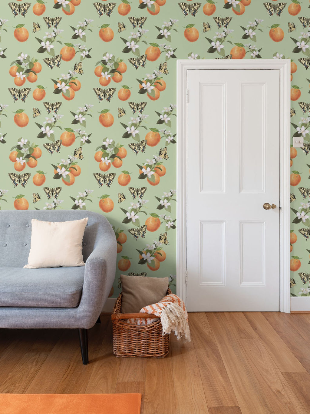 Botanical Oranges & Swallowtail Butterflies
