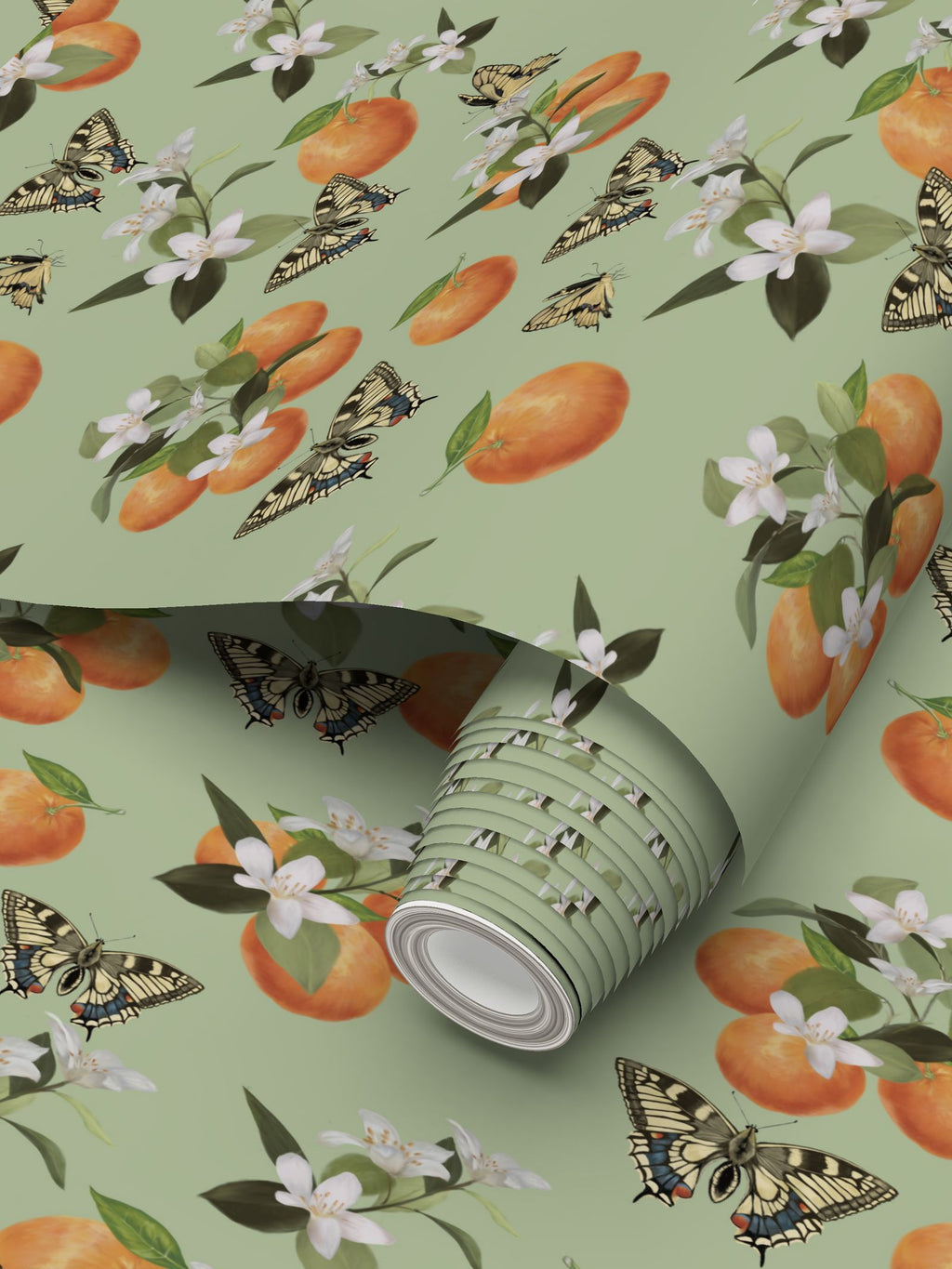 Botanical Oranges & Swallowtail Butterflies