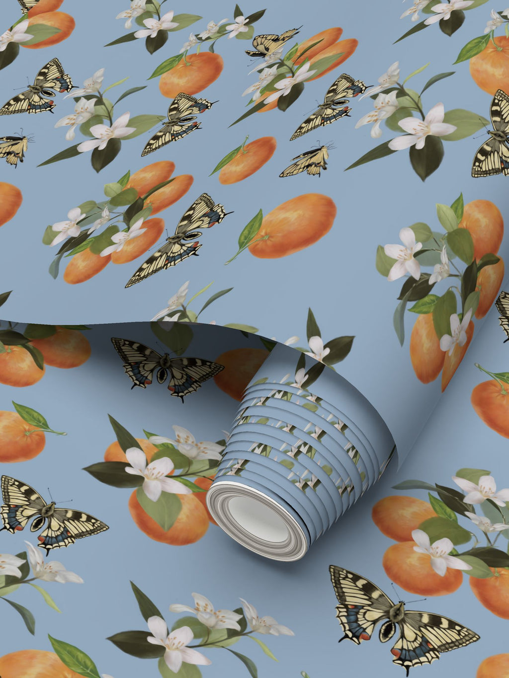 Botanical Oranges & Swallowtail Butterflies