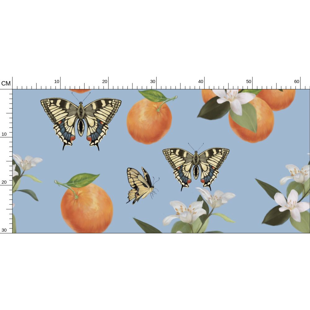 Botanical Oranges & Swallowtail Butterflies