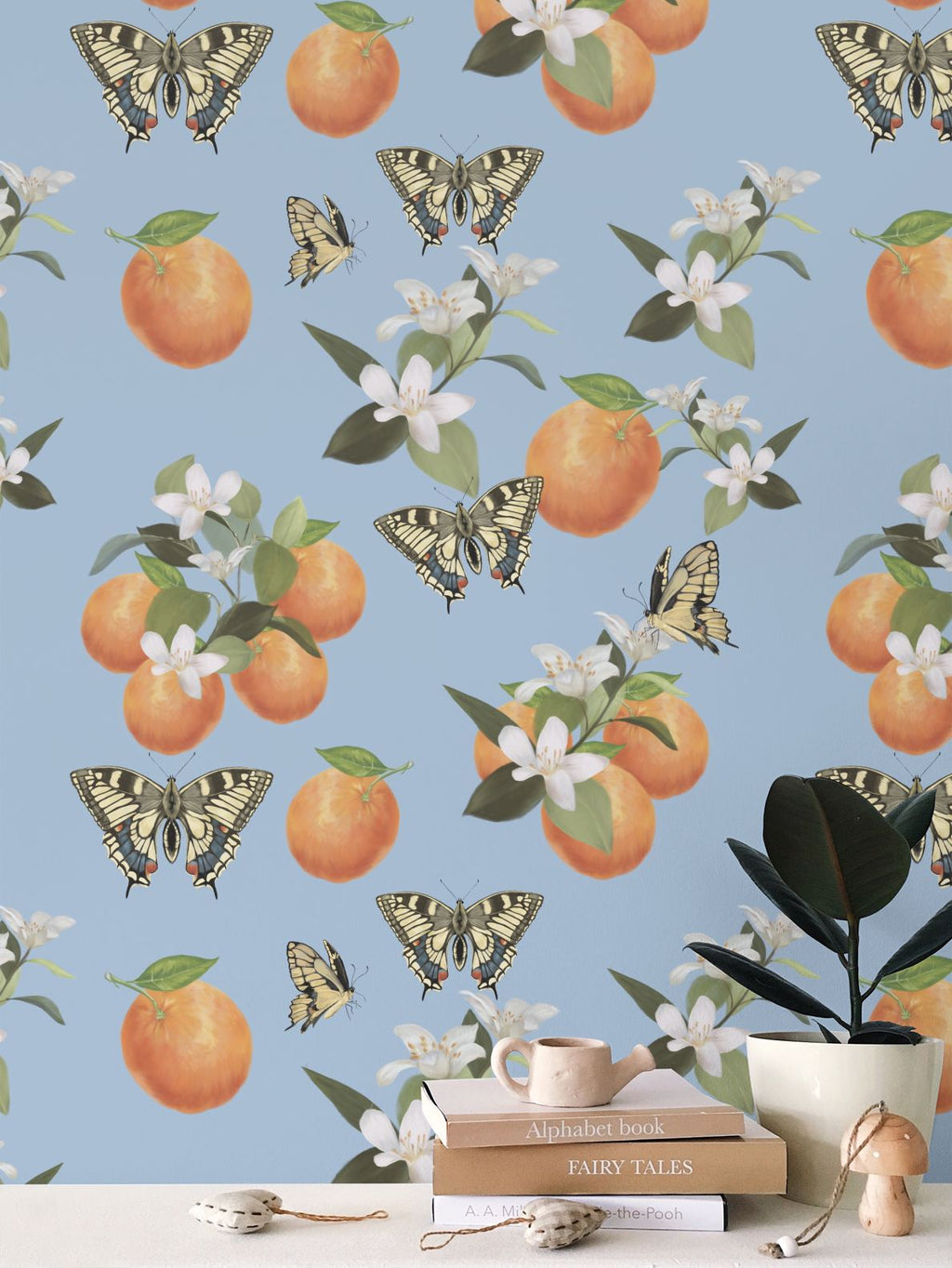 Botanical Oranges & Swallowtail Butterflies