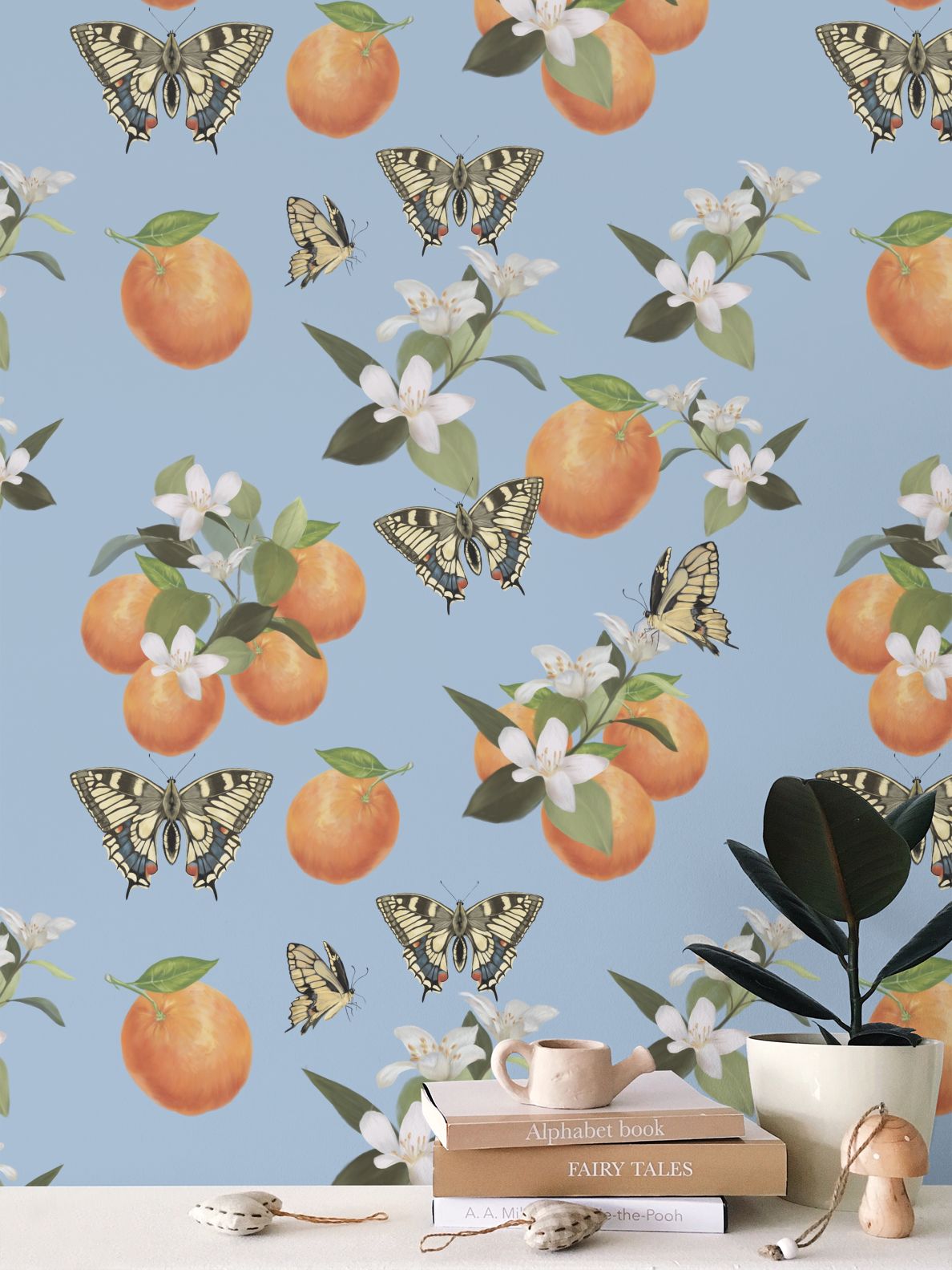 Botanical Oranges & Swallowtail Butterflies