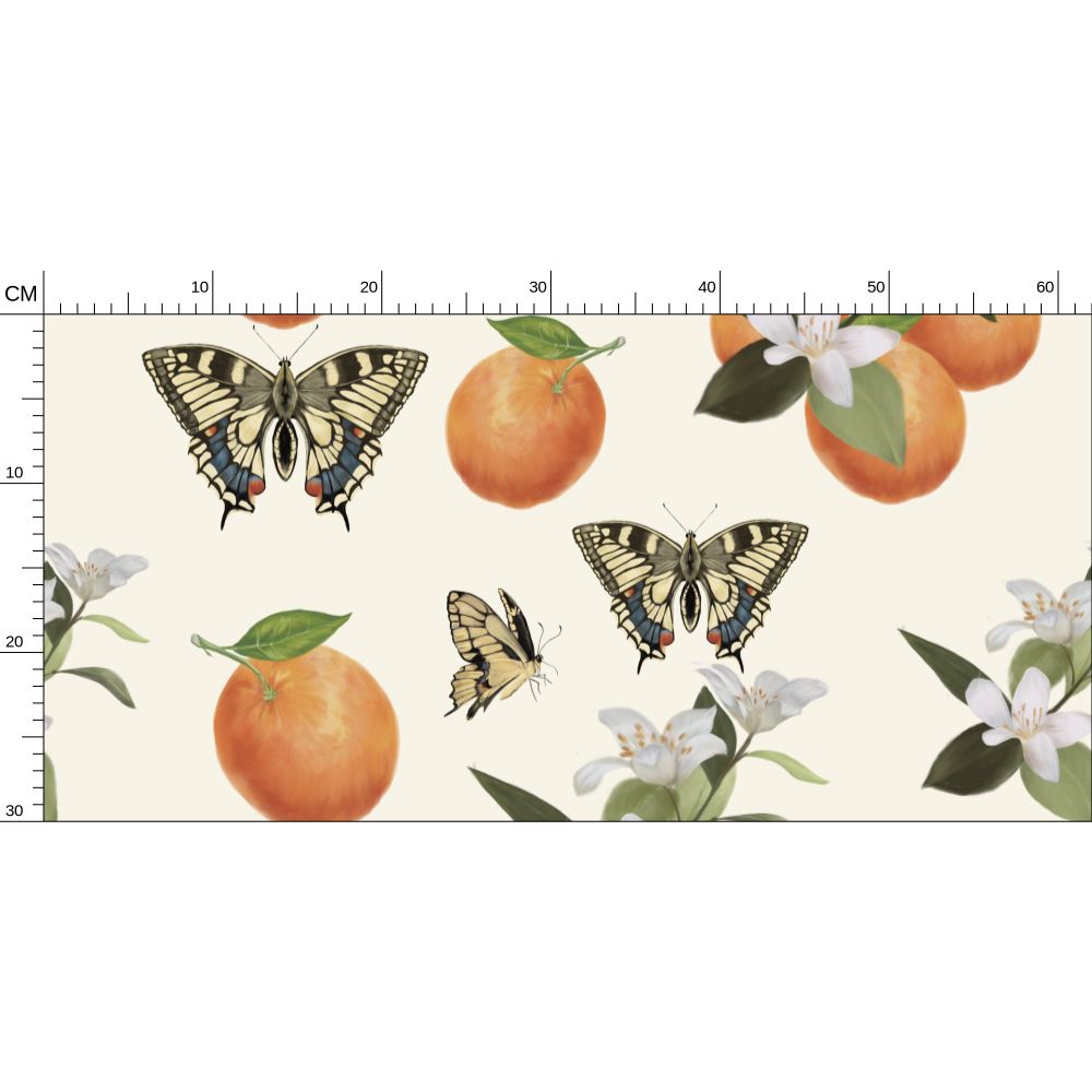 Botanical Oranges & Swallowtail Butterflies