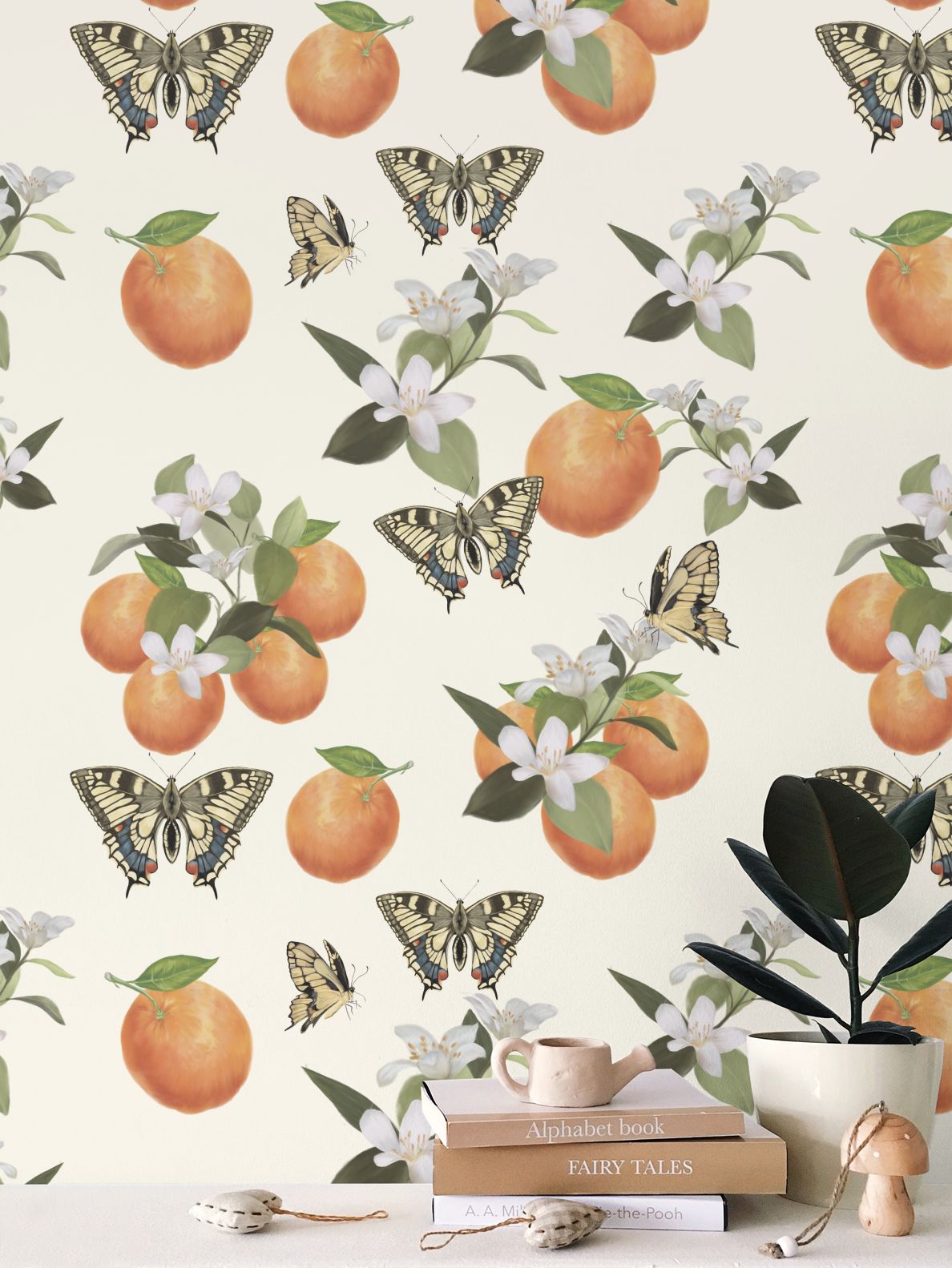 Botanical Oranges & Swallowtail Butterflies