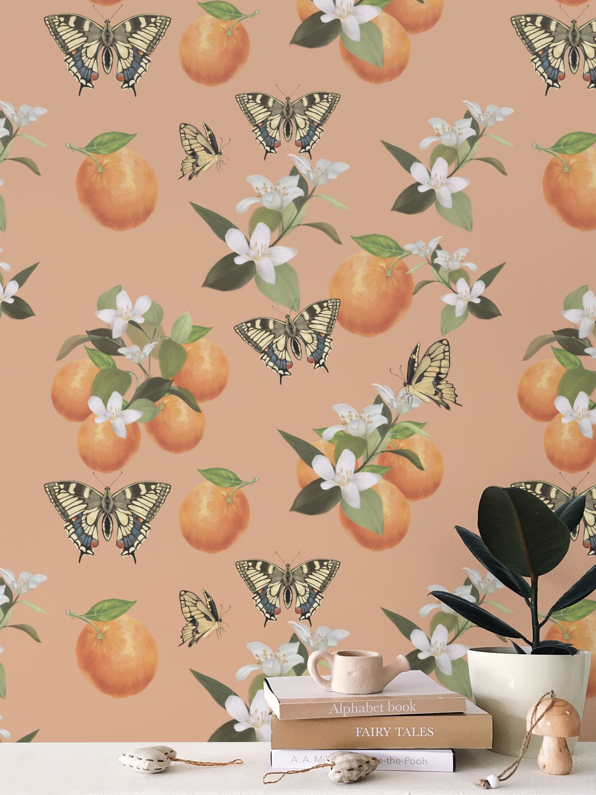 Botanical Oranges & Swallowtail Butterflies