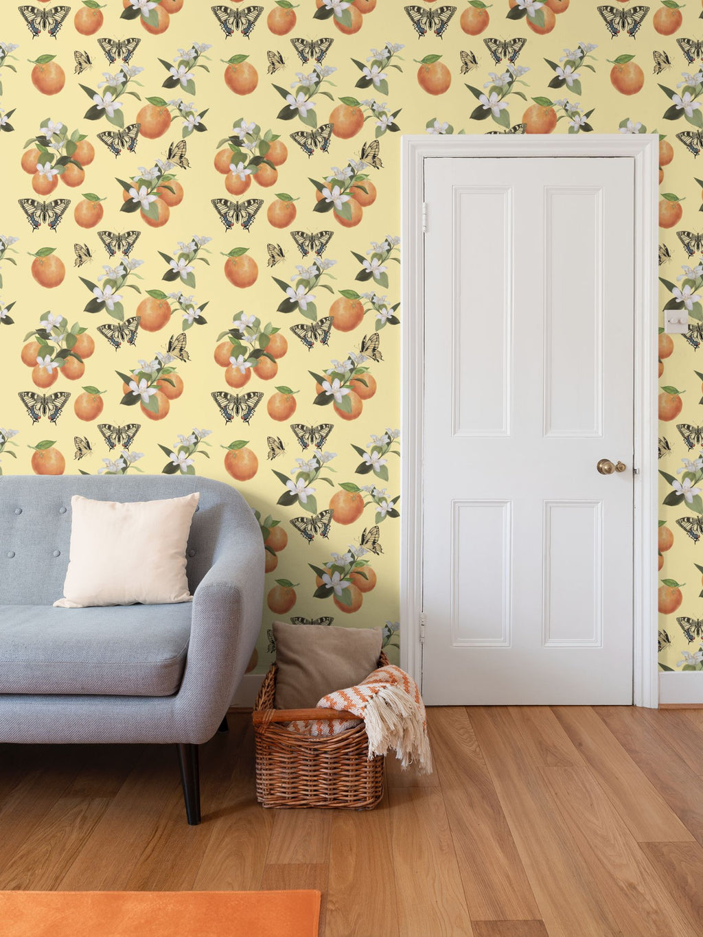 Botanical Oranges & Swallowtail Butterflies