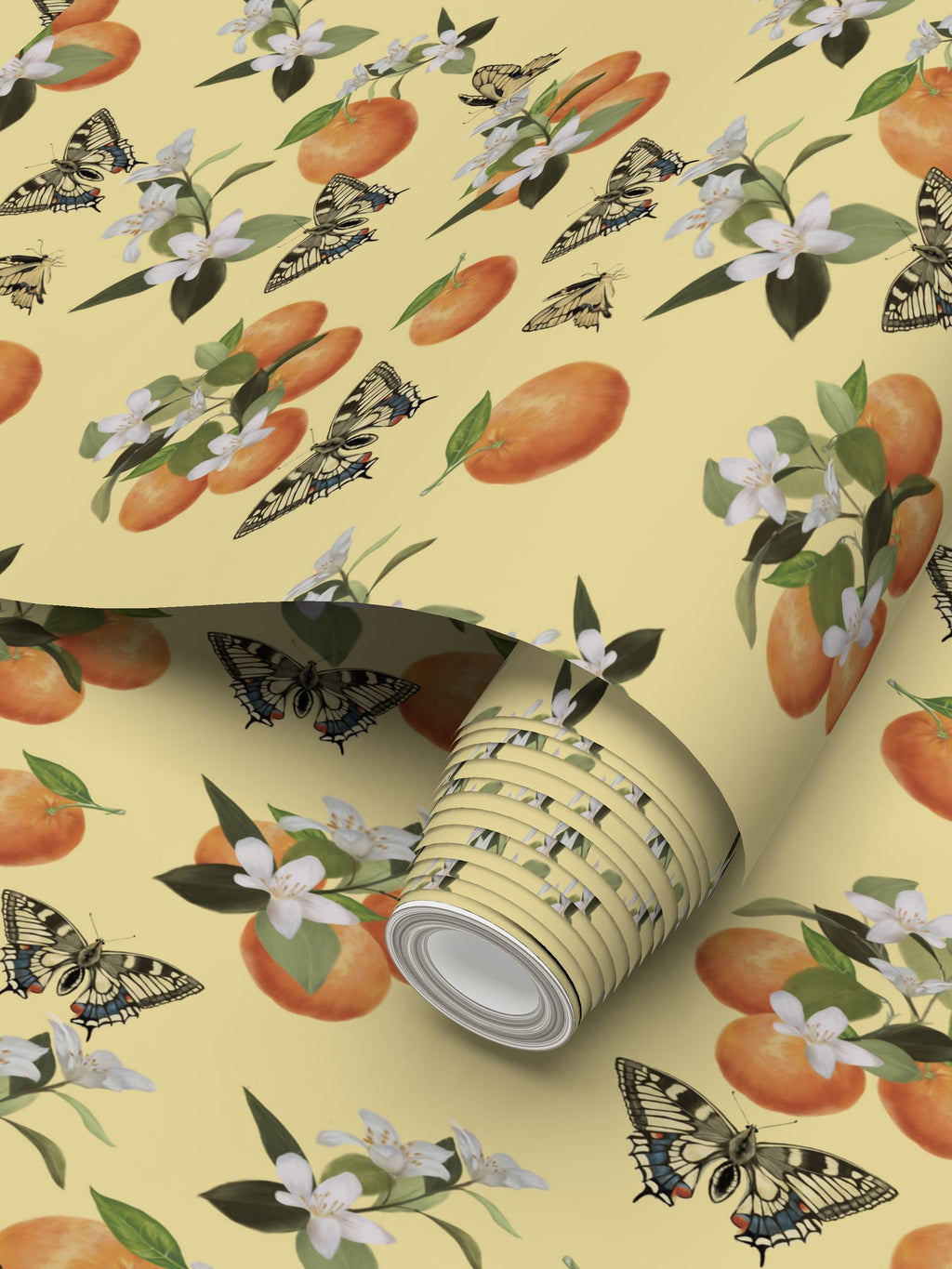 Botanical Oranges & Swallowtail Butterflies