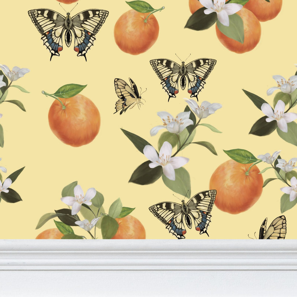Botanical Oranges & Swallowtail Butterflies