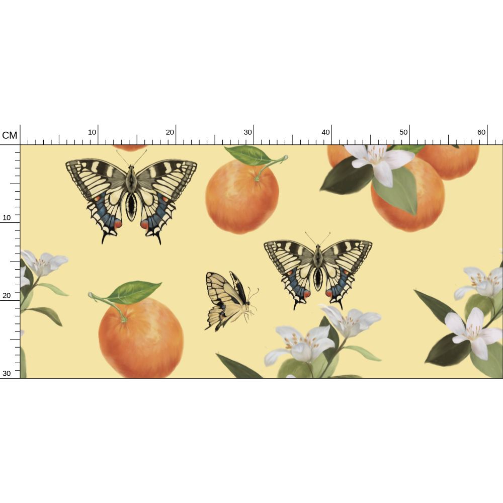 Botanical Oranges & Swallowtail Butterflies