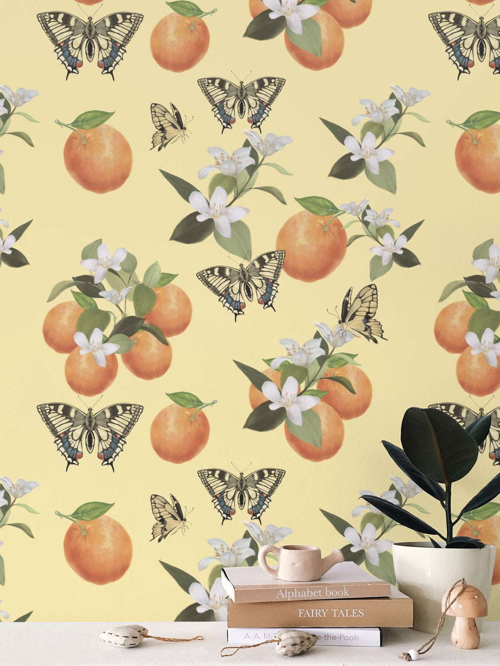 Botanical Oranges & Swallowtail Butterflies