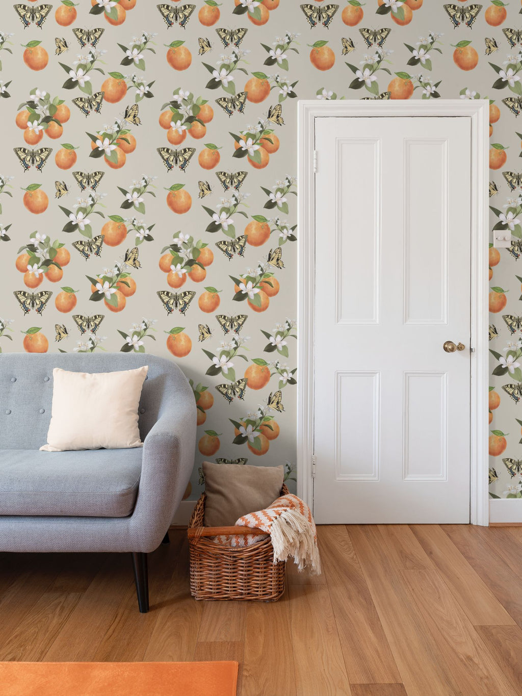 Botanical Oranges & Swallowtail Butterflies