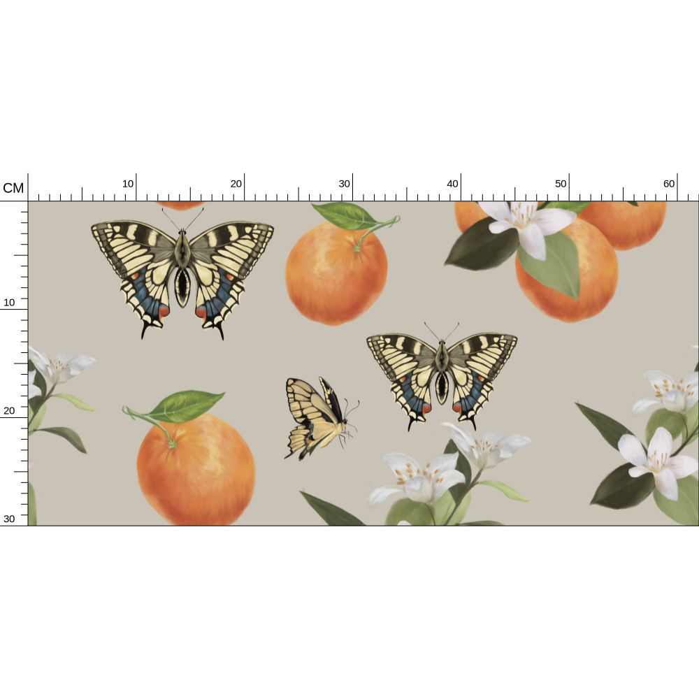 Botanical Oranges & Swallowtail Butterflies