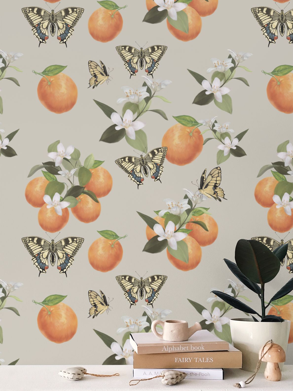 Botanical Oranges & Swallowtail Butterflies