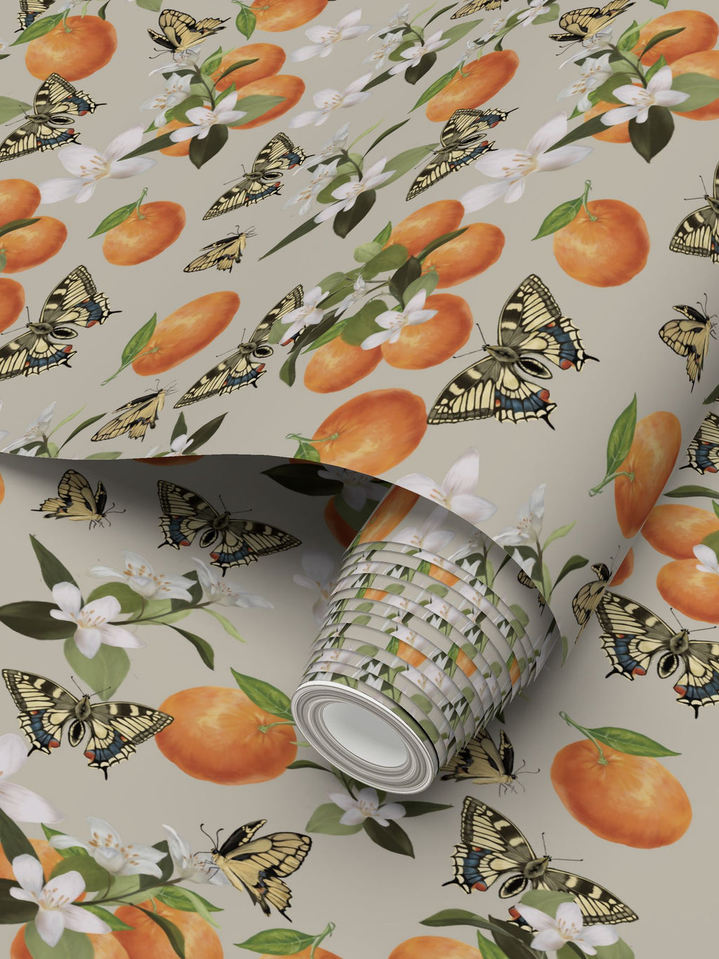 Botanical Oranges & Swallowtail Butterflies