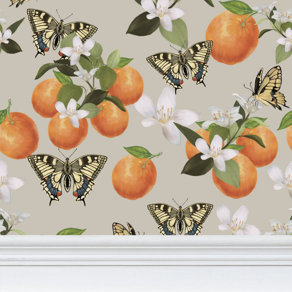 Botanical Oranges & Swallowtail Butterflies