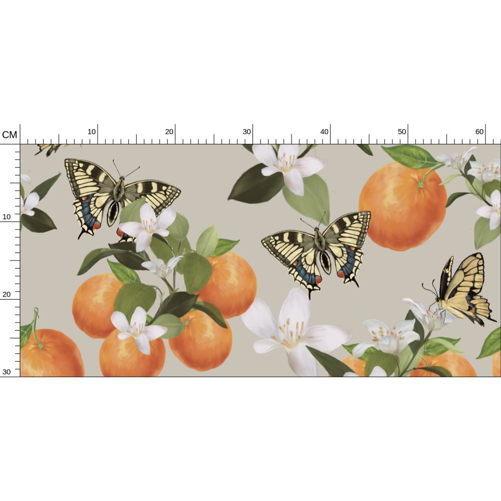 Botanical Oranges & Swallowtail Butterflies