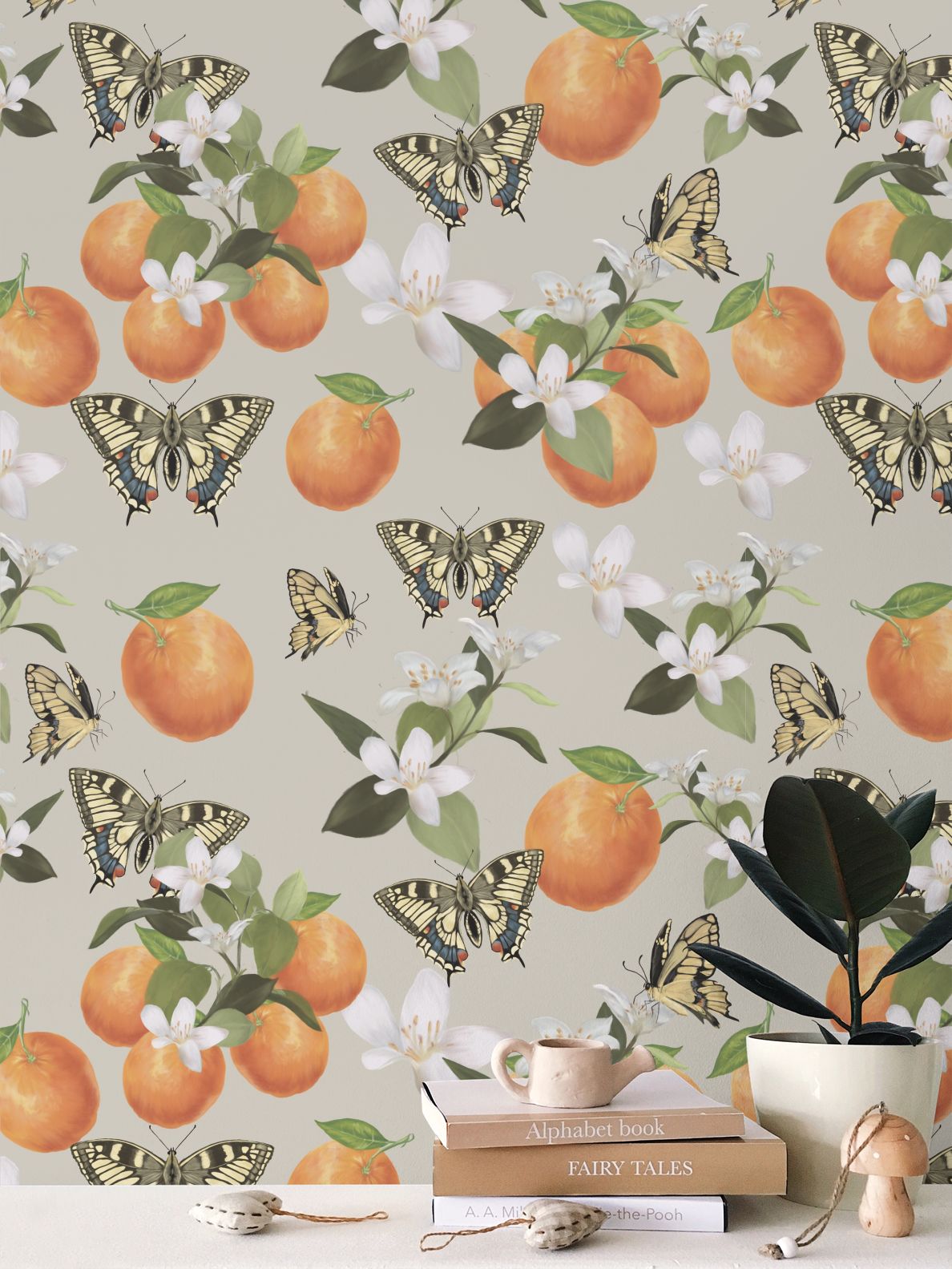 Botanical Oranges & Swallowtail Butterflies