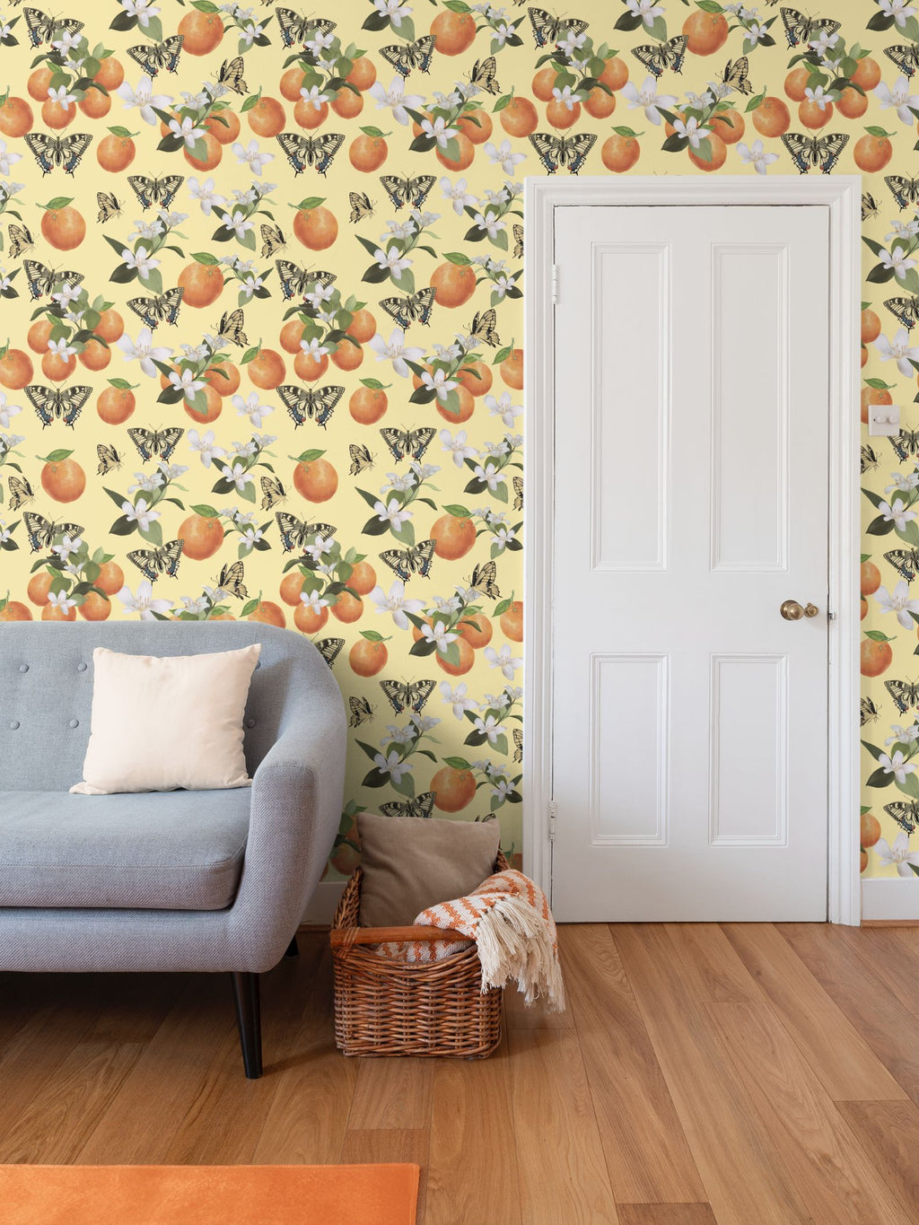 Botanical Oranges & Swallowtail Butterflies