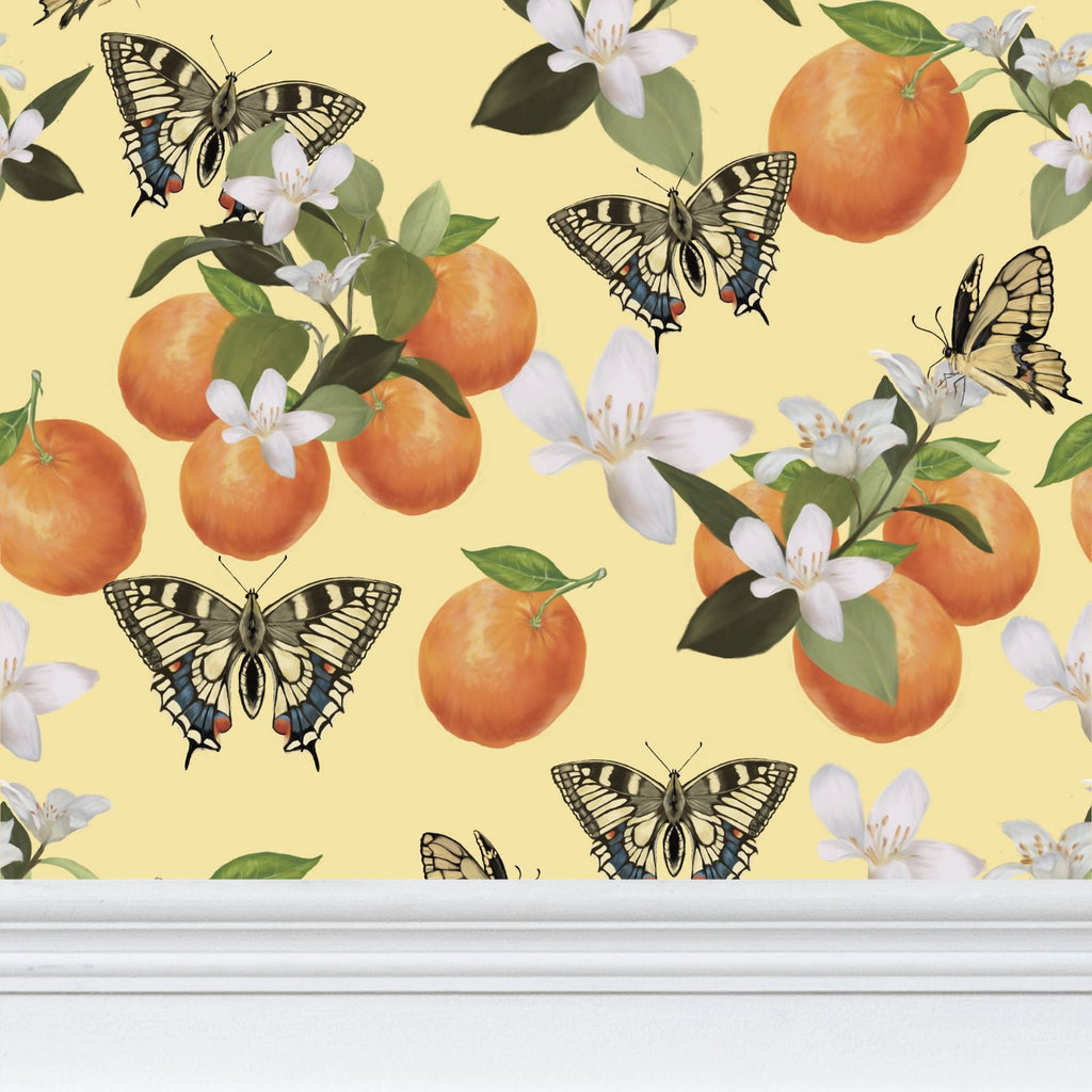 Botanical Oranges & Swallowtail Butterflies