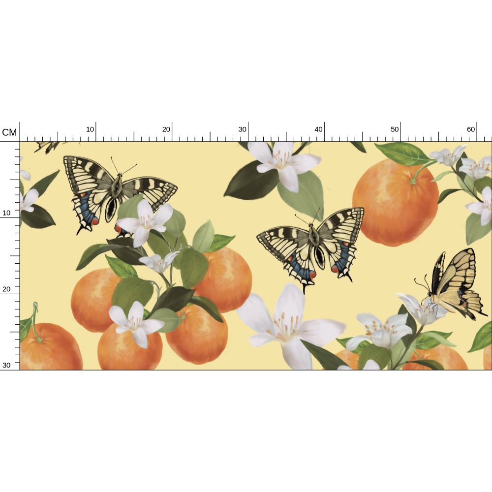 Botanical Oranges & Swallowtail Butterflies