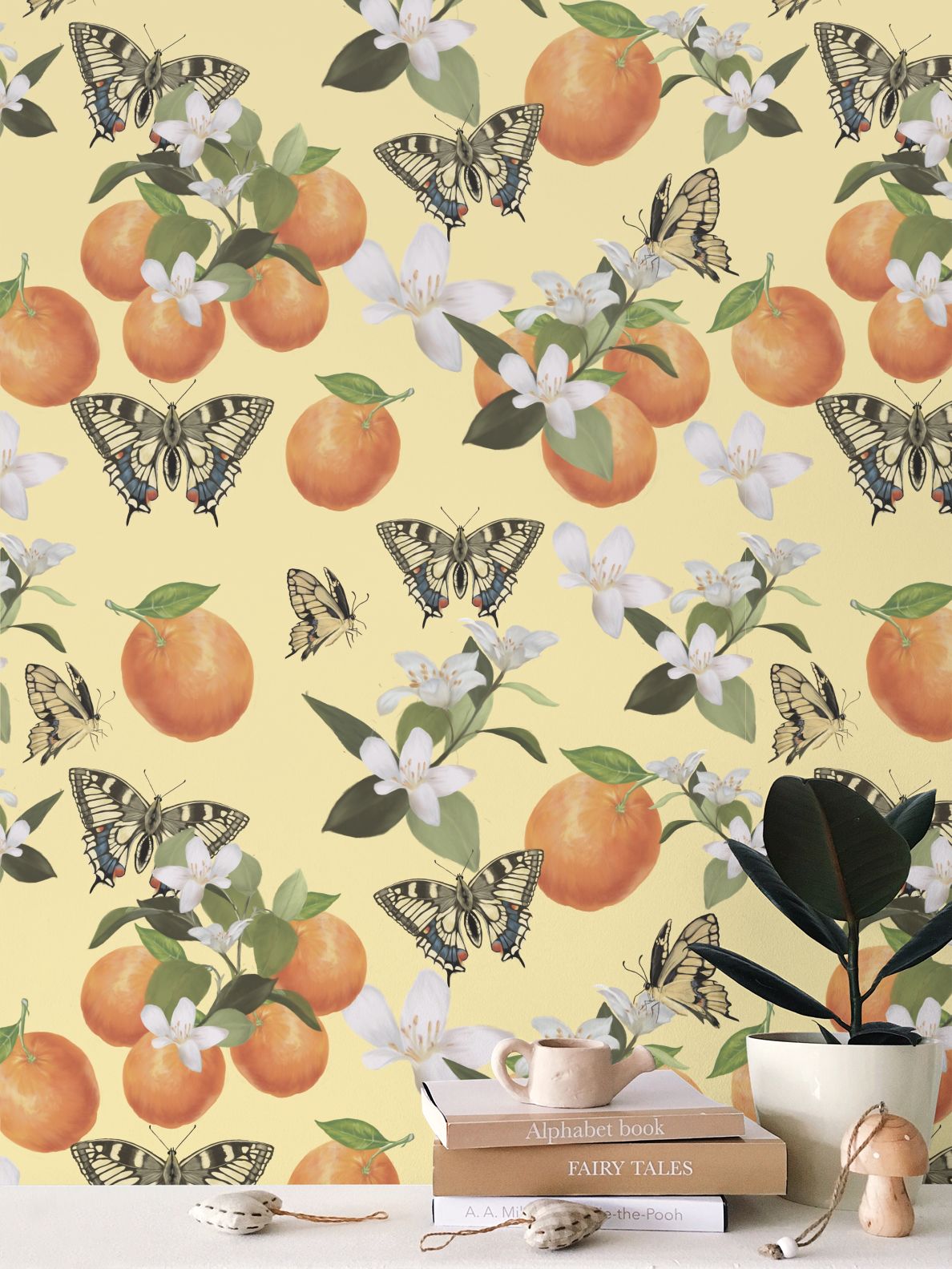 Botanical Oranges & Swallowtail Butterflies