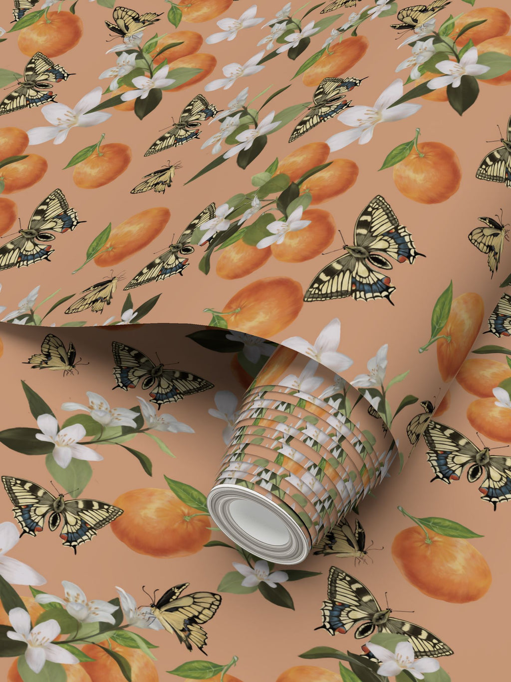 Botanical Oranges & Swallowtail Butterflies
