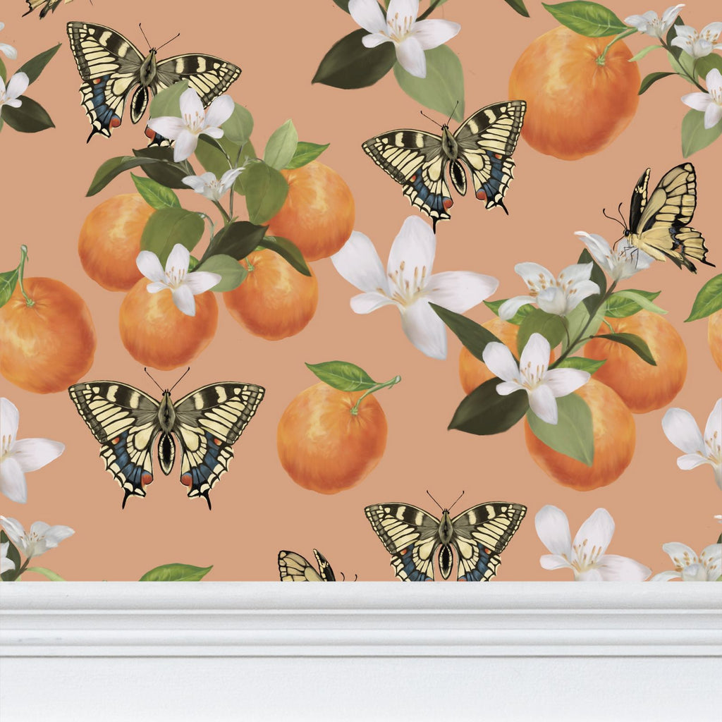 Botanical Oranges & Swallowtail Butterflies