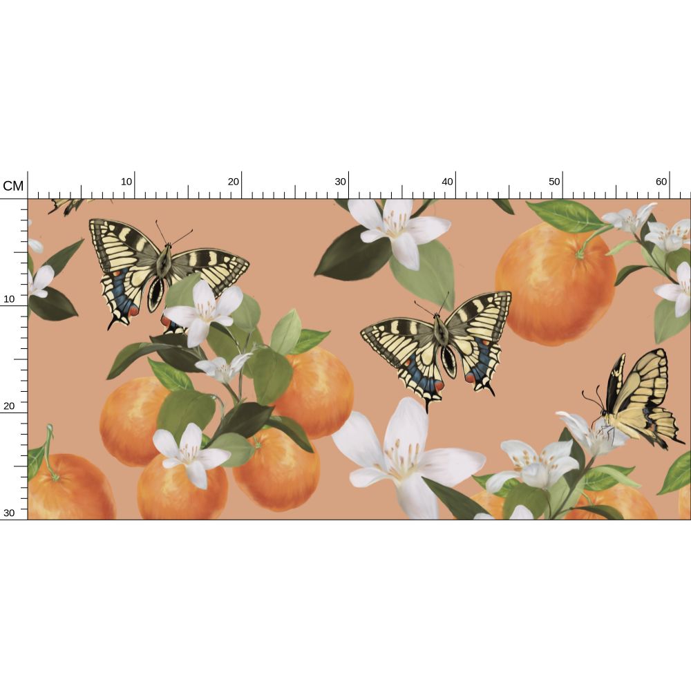 Botanical Oranges & Swallowtail Butterflies