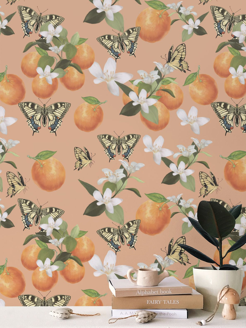 Botanical Oranges & Swallowtail Butterflies