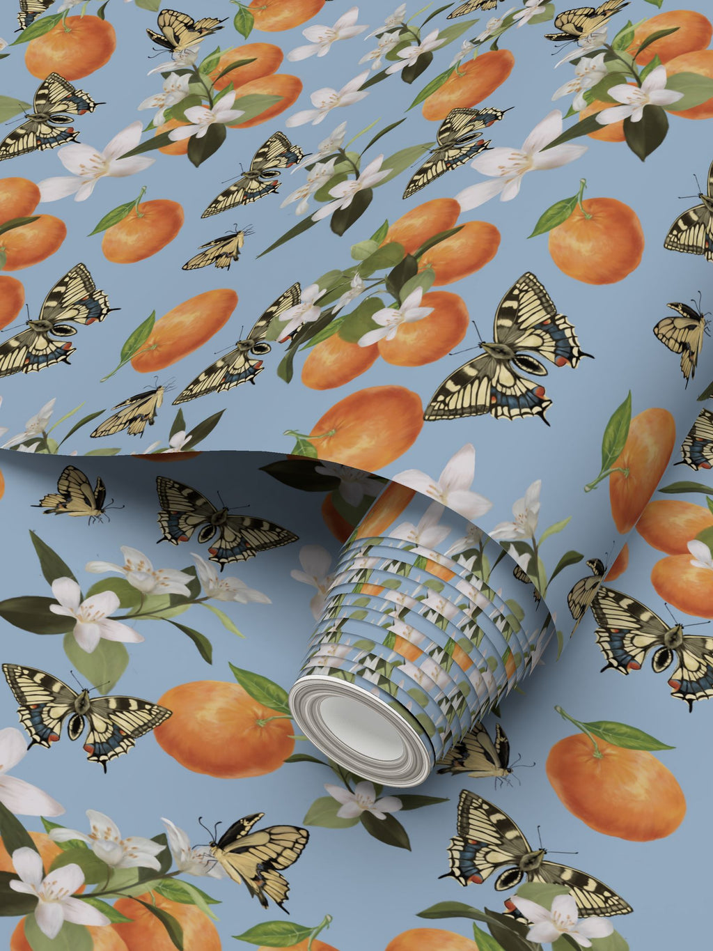 Botanical Oranges & Swallowtail Butterflies