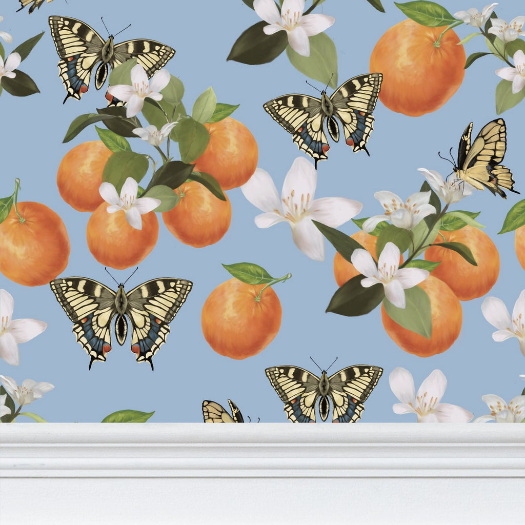Botanical Oranges & Swallowtail Butterflies