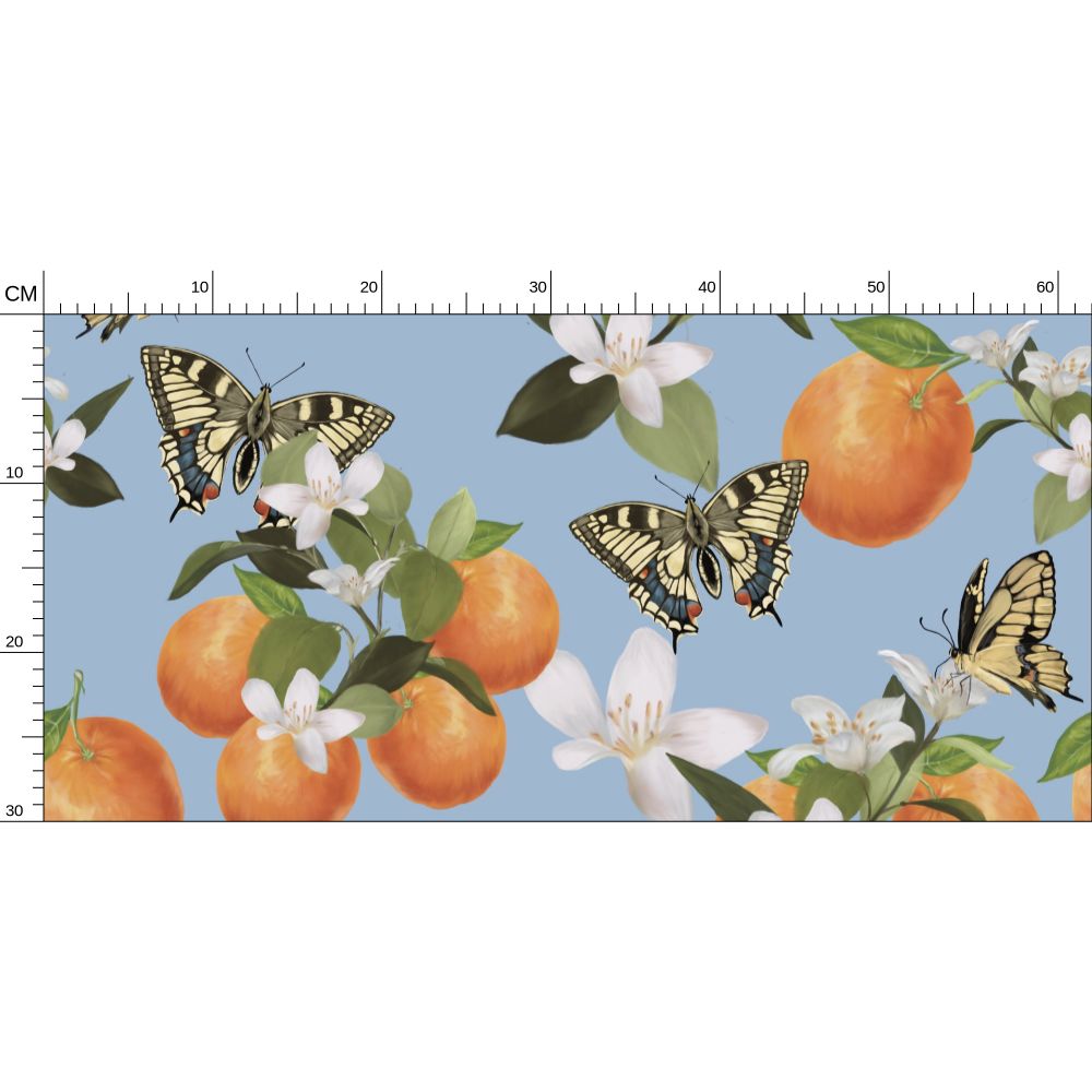 Botanical Oranges & Swallowtail Butterflies