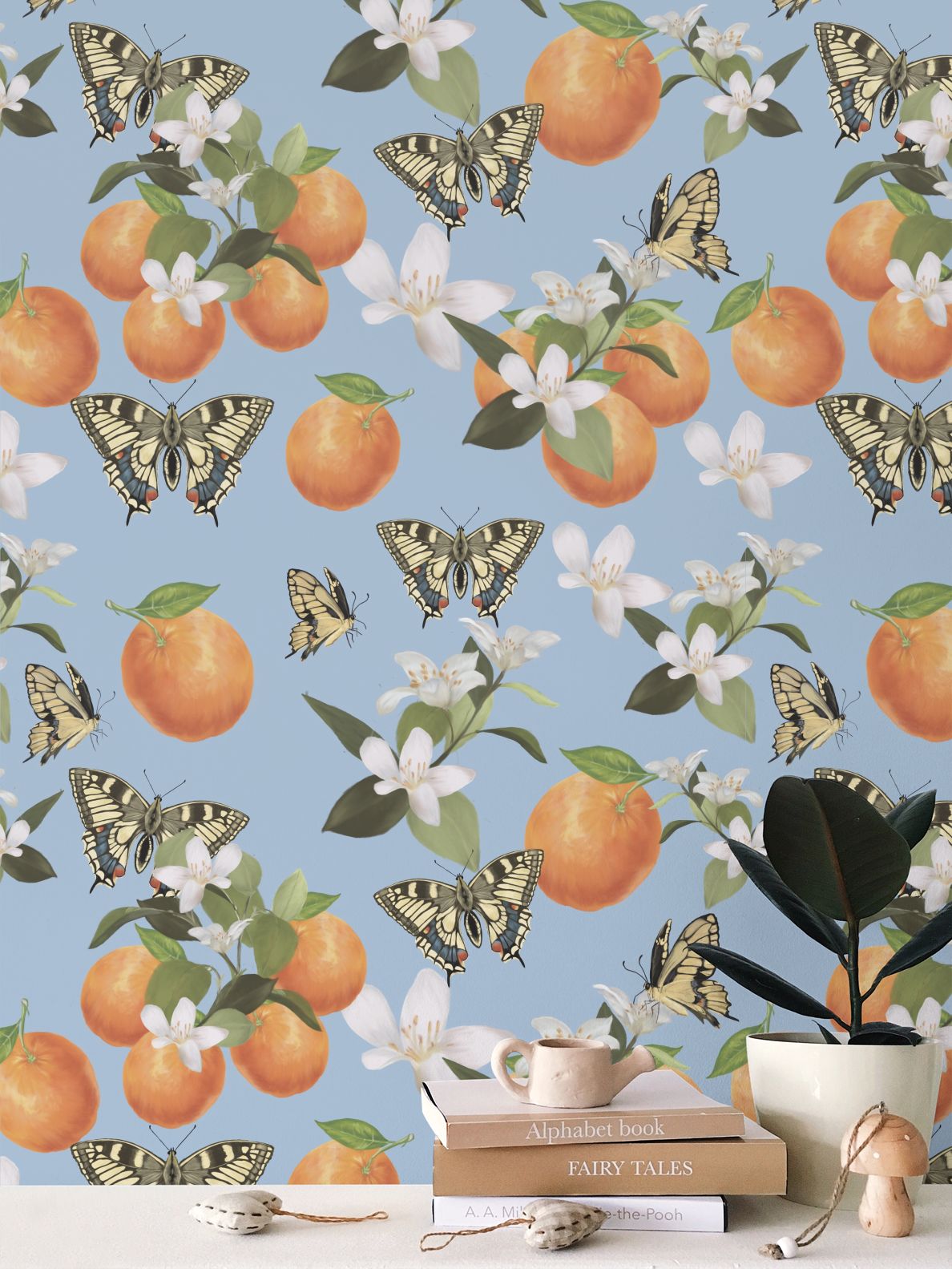 Botanical Oranges & Swallowtail Butterflies
