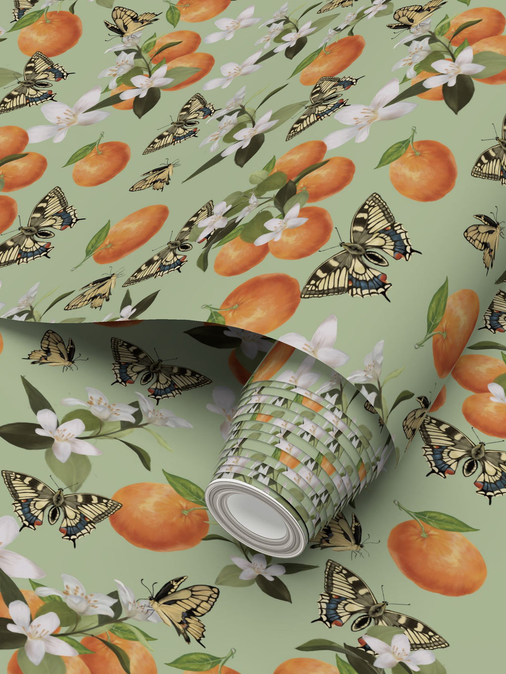 Botanical Oranges & Swallowtail Butterflies