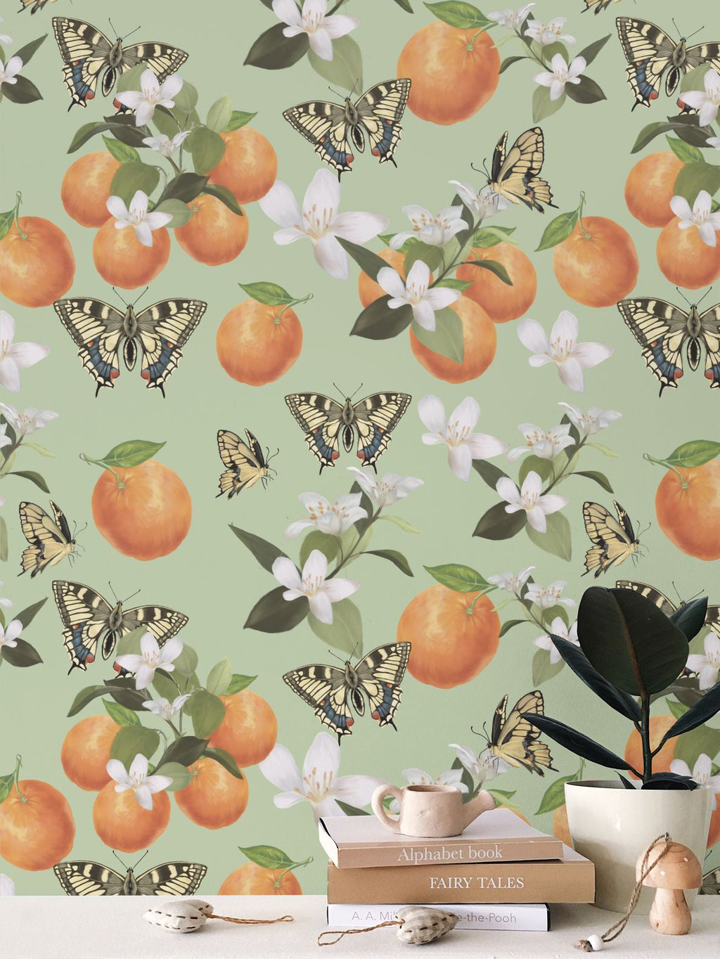 Botanical Oranges & Swallowtail Butterflies