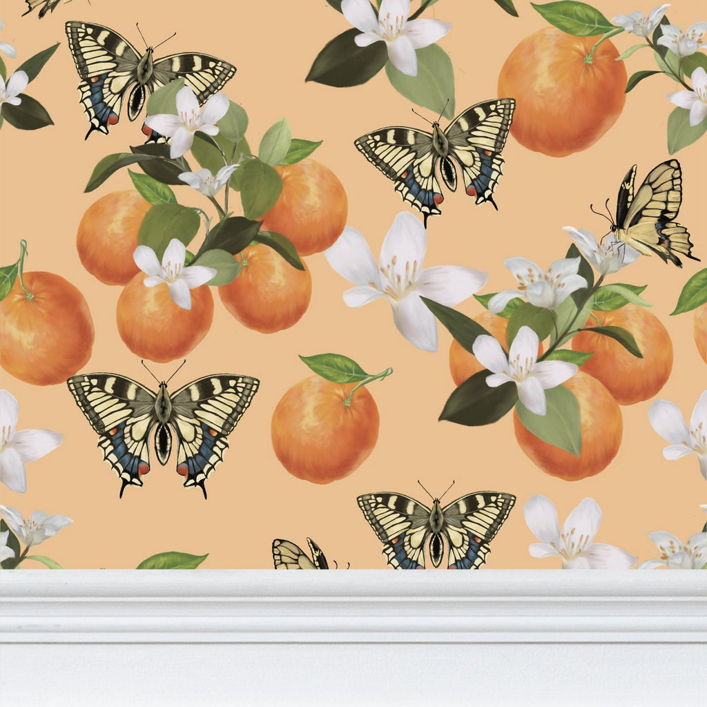 Botanical Oranges & Swallowtail Butterflies