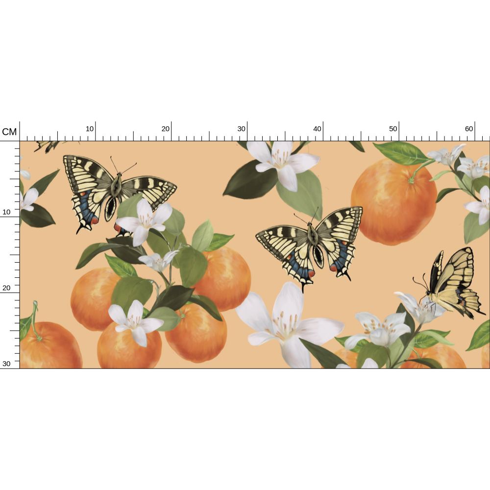 Botanical Oranges & Swallowtail Butterflies