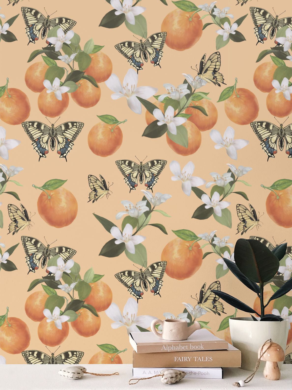 Botanical Oranges & Swallowtail Butterflies