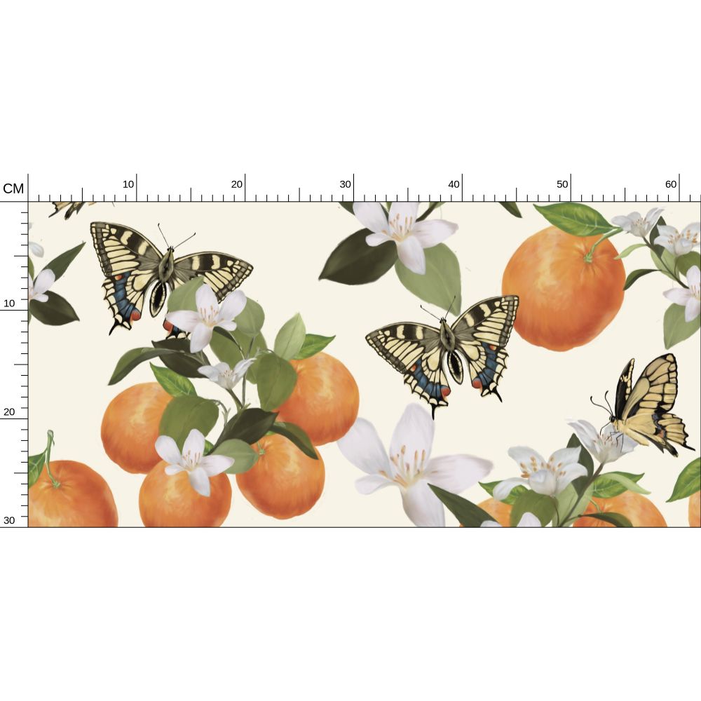 Botanical Oranges & Swallowtail Butterflies