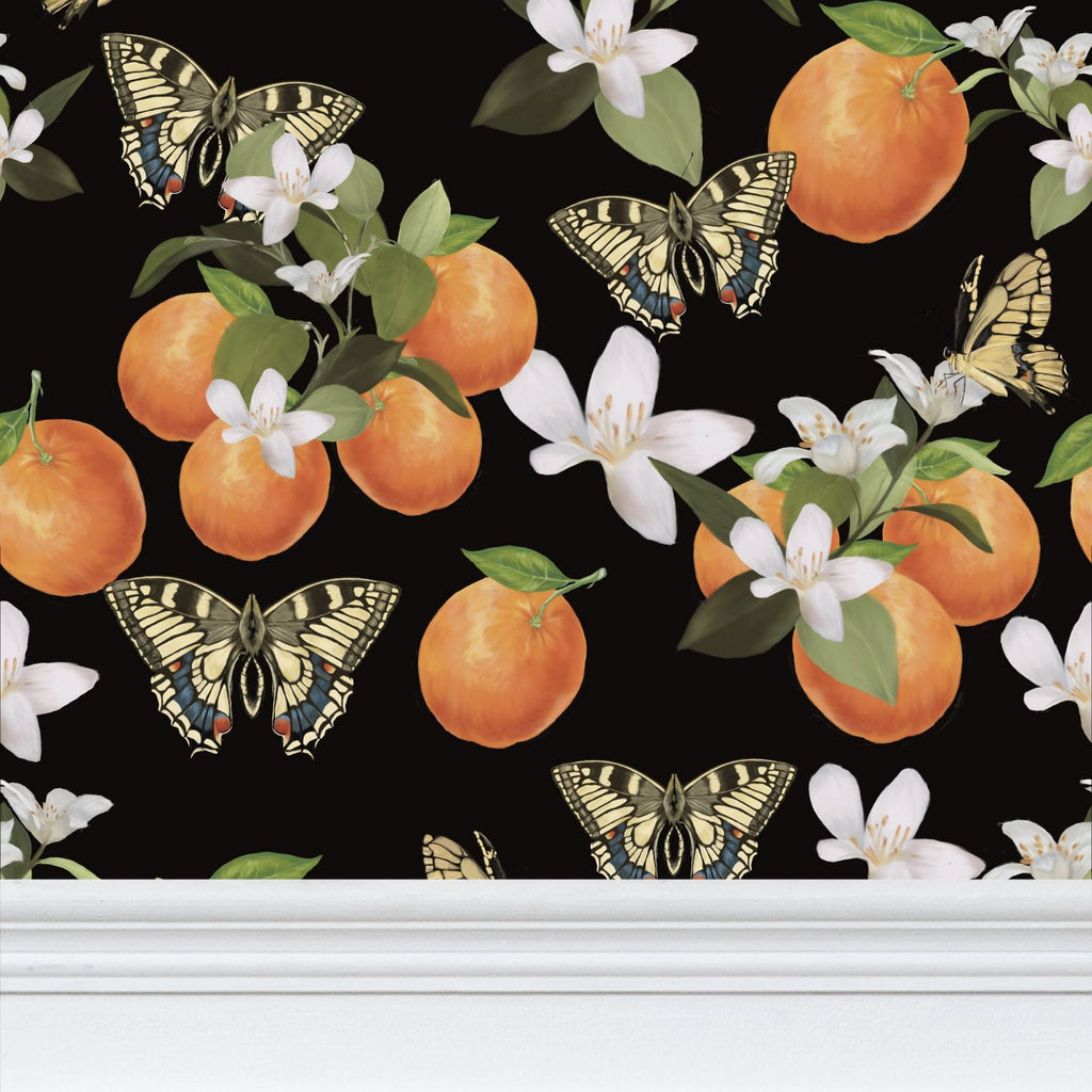 Botanical Oranges & Swallowtail Butterflies