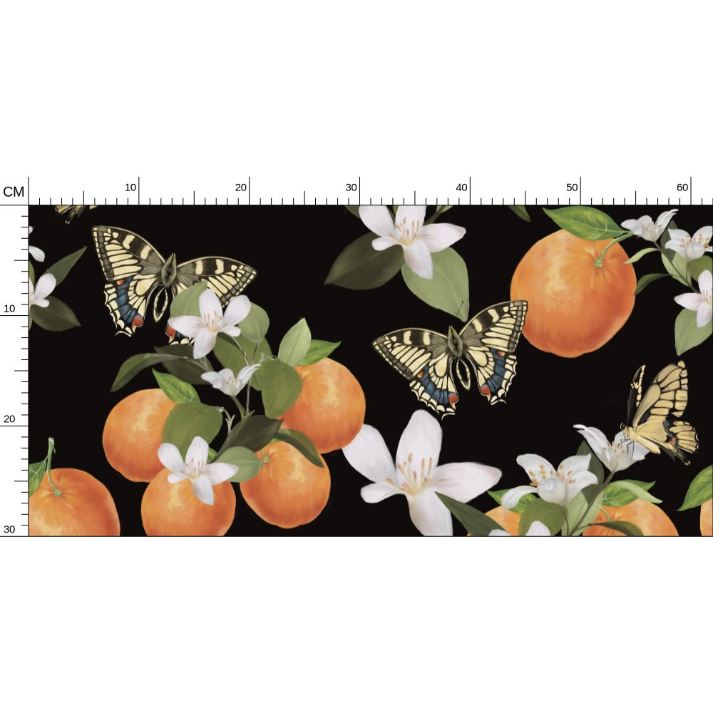 Botanical Oranges & Swallowtail Butterflies