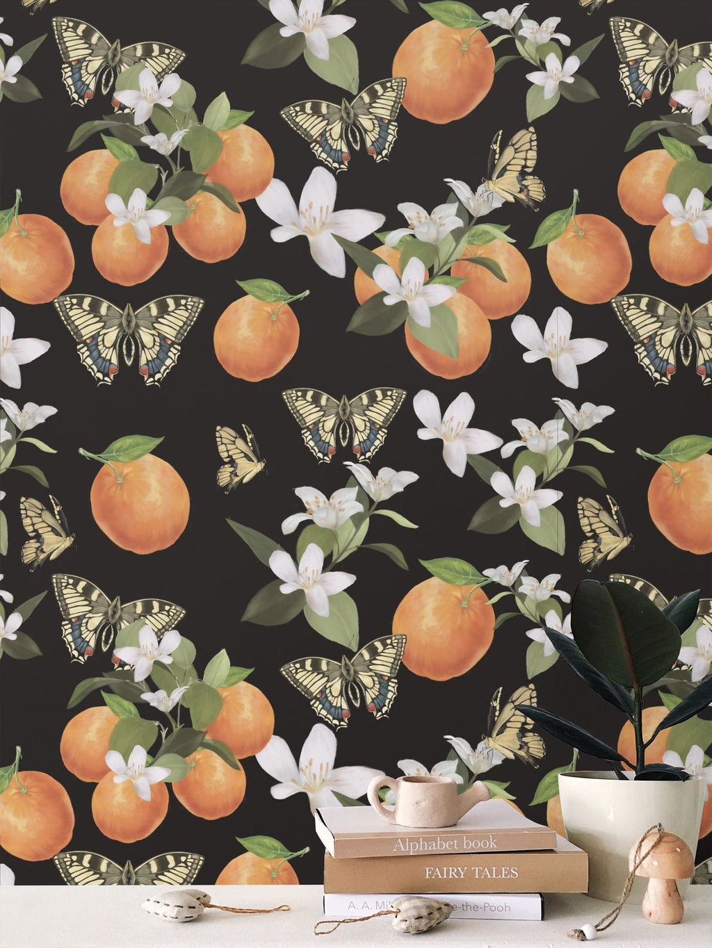 Botanical Oranges & Swallowtail Butterflies